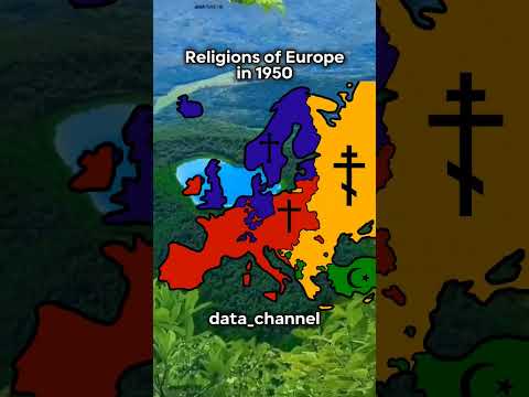 Religions of Europe in 1950 #viral #geography #mapping #religiom #christianity #islam #map #shorts